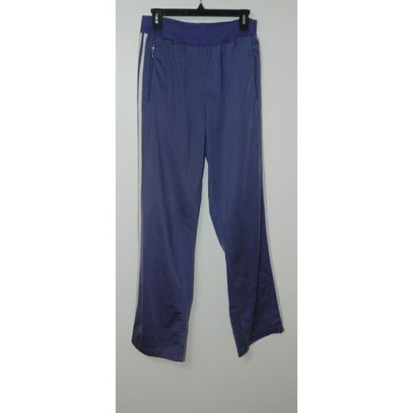 Adidas  Track‎ Pants Men's Blue 3 White Stripes Front Zipper Pockets Size Large - Picture 1 of 9